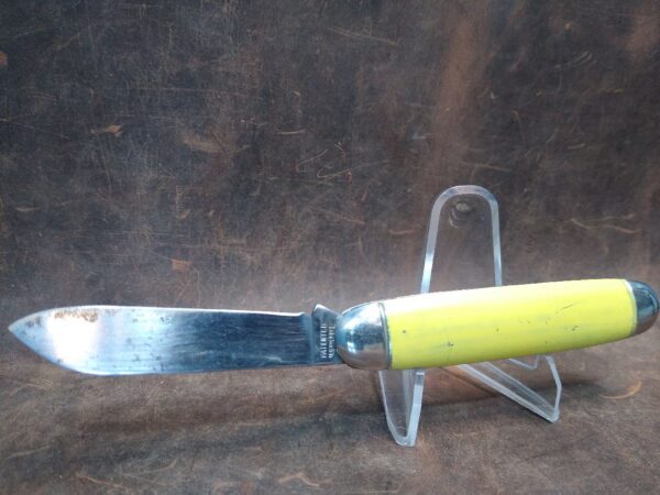 Vintage  Clover Brand Syracuse, NY –  Large 2 blade Jack Knife w/ Yellow Handle [Used – Excellent Cond.] Collectible Knives