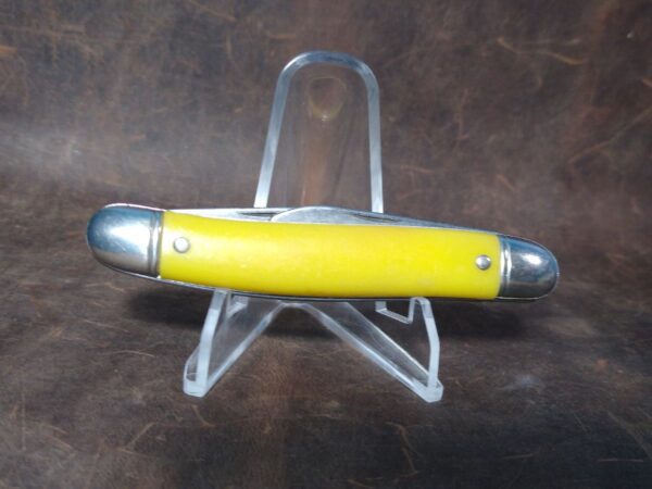 Vintage USA Made Large 2 blade Jack Knife w/ Yellow Handle [Used – Pristine Cond.] Collectible Knives