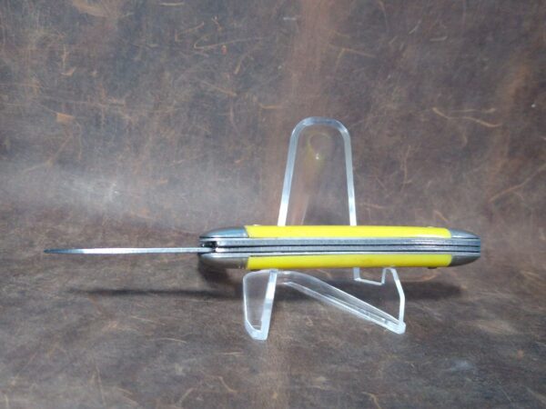 Vintage USA Made Large 2 blade Jack Knife w/ Yellow Handle [Used – Pristine Cond.] Collectible Knives