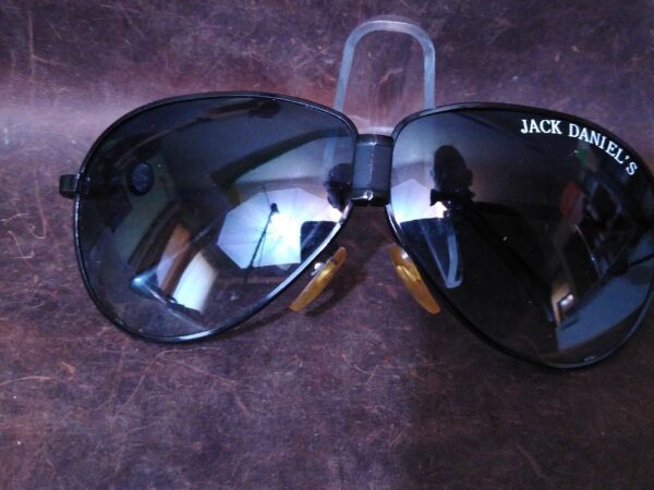 Jack Daniel’s Logo-ed Folding Sunglasses 1980s Advertising Promo. with zippered case[Used – Excellent Cond.] The Barrel