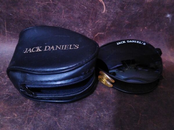 Jack Daniel’s Logo-ed Folding Sunglasses 1980s Advertising Promo. with zippered case[Used – Excellent Cond.] The Barrel