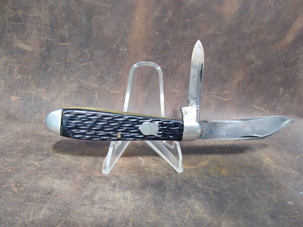 Vintage Syracuse Knives Co. USA Made 2 blade Jack Knife w/ Black Jigged Handle [Used – Excellent Cond.] Collectible Knives