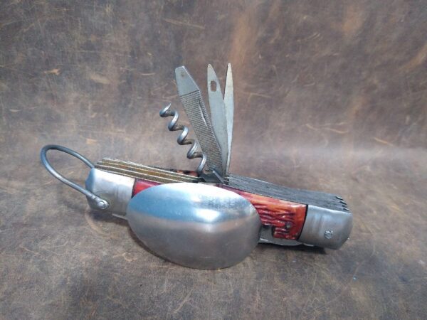 Vintage Handle Camp/Hobo Knife Multi-tool Folding Knife with Utensils[Used – Excellent Cond.] Camp Knives