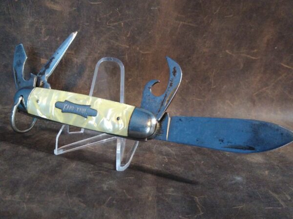 Vintage Imperial Prov. RI USA ‘Kamp King’, Cracked Ice Handle, Multi-Blade Camp Knife with Bail[Used – Excellent Cond.] Camp Knives