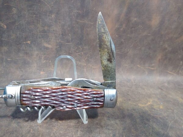 Vintage PIC Japan Camp/Scout 11 Blade Multi-tool Folding Pocket Knife with Stag Handle[Used – Excellent Cond.] Camp/Scout Knives