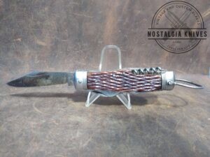 Vintage PIC Japan Camp/Scout 11 Blade Multi-tool Folding Pocket Knife with Stag Handle[Used - Excellent Cond.]