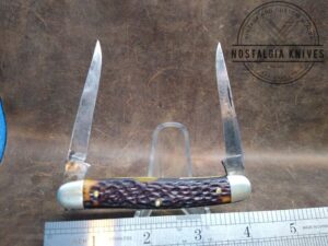 Vintage Kutmaster Utica, NY, Large 2 Blade Muskrat Pocket knife w/ Jigged Bone Scales, Brass Liners and Pins - 1947 [Used - Excellent Cond.]