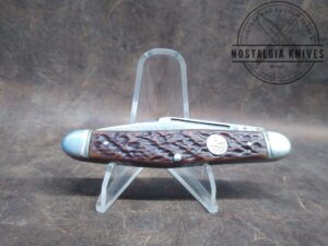 Vintage Boker USA Tree Brand Jigged Bone Handle 8585 medium 3 Blade Stockman Knife - 1973[Used - Very Good Cond.]