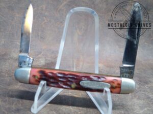 Vintage Robeson SHUREDGE 622064 Jigged Bone Handle 2 Blade Pen Knife [Used - Excellent Cond.]